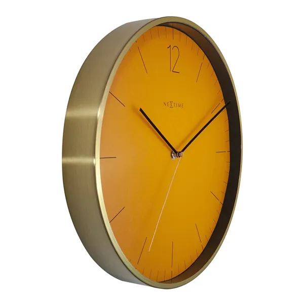 Nextime Essential Gold Glass & Metal Wall Clock - 34 Cm - Fruity Manderin product thumbnail 3