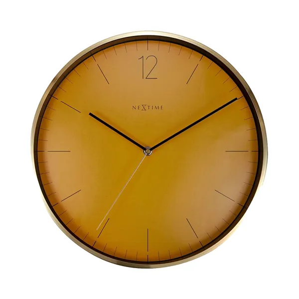 Nextime Essential Gold Glass & Metal Wall Clock - 34 Cm - Fruity Manderin product thumbnail 4