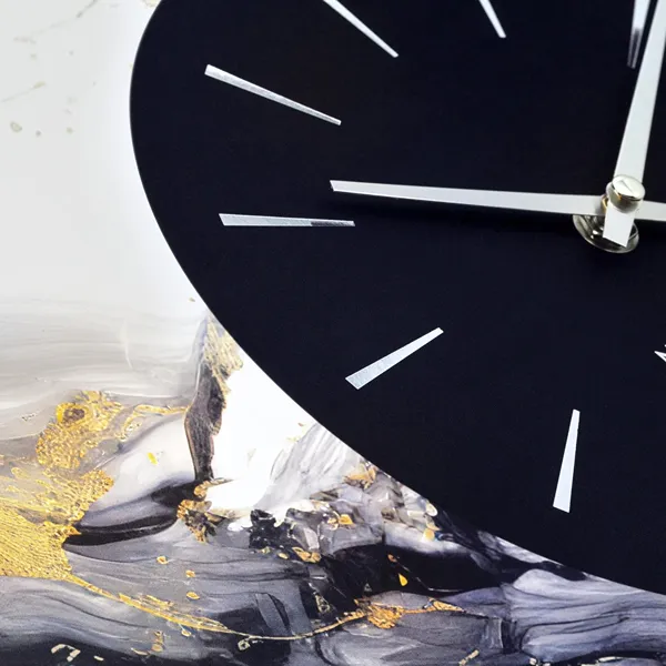 Nextime Marble DuoAluminium Large Wall Clock - 48 Cm - White & Silver product thumbnail 5