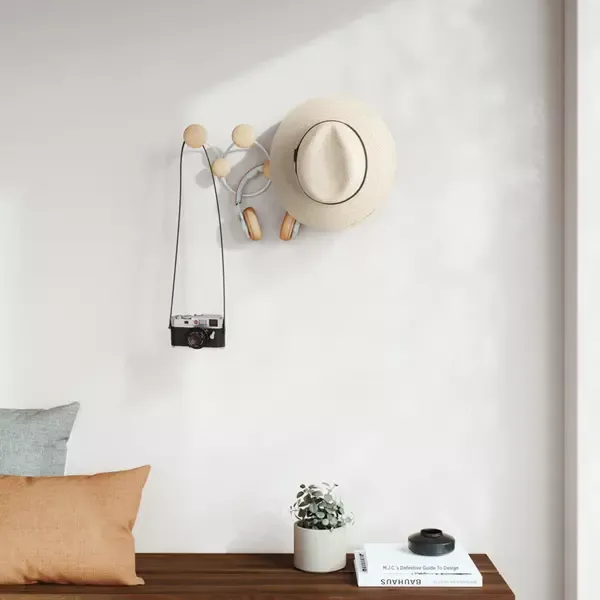 Umbra "Dotsy" 7 Wall Hook - Wood - White & Beige product thumbnail 3