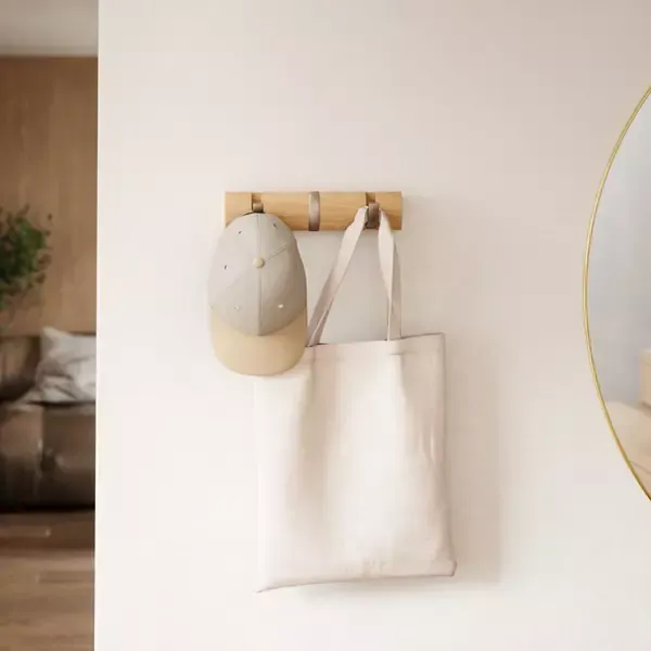 Umbra Flip 3 Hooks Wall Rail - Natural product thumbnail 2