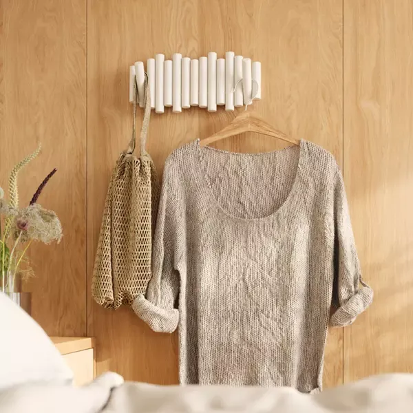 Umbra Picket Rail 5 Hook Coat Rack - White product thumbnail 2