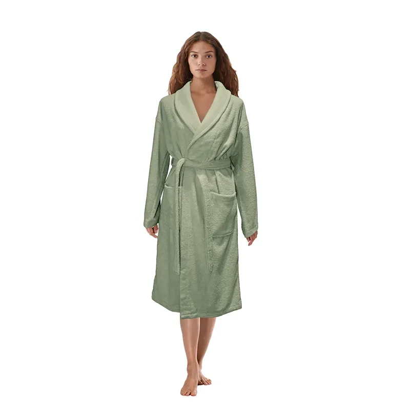 Nova Home Luna Unisex Bathrobe (1 Piece) - 100% Cotton - Olive (Available in sizes) product thumbnail 3