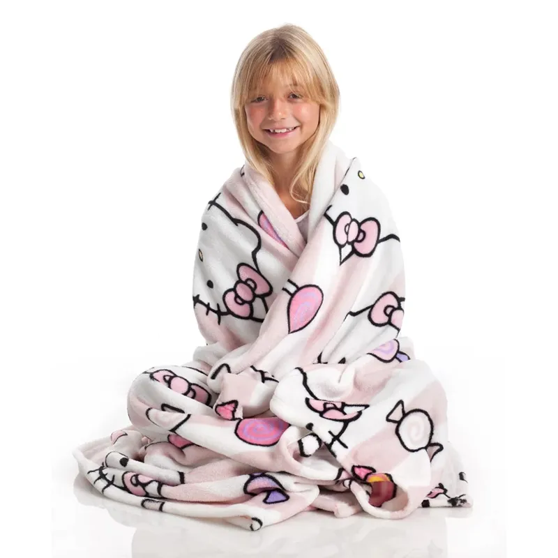Kanguru Hello Kitty Kids' Plaid - 130x170 Cm - Pink product thumbnail 2