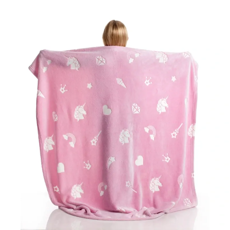 Kanguru Glow Unicorn Kids' Plaid - 130x150 Cm - Pink product thumbnail 3