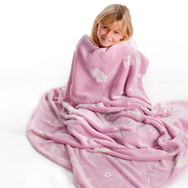 Kanguru Glow Unicorn Kids' Plaid - 130x150 Cm - Pink product thumbnail 4