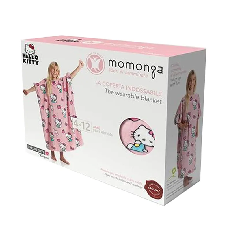 Kanguru Momonga Hello Kitty Kids' Wearable Blanket - 80x90 Cm - Pink product thumbnail 8