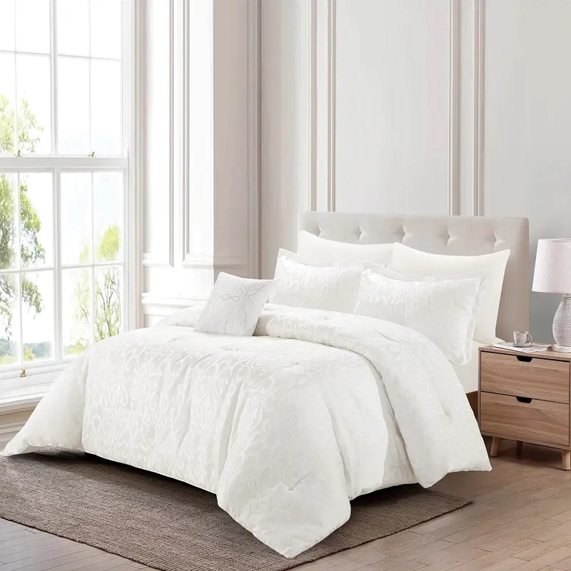 Nova Home Maximos Jacquard Comforter Set - King & Super King - 7 Pcs - Ivory product thumbnail 3
