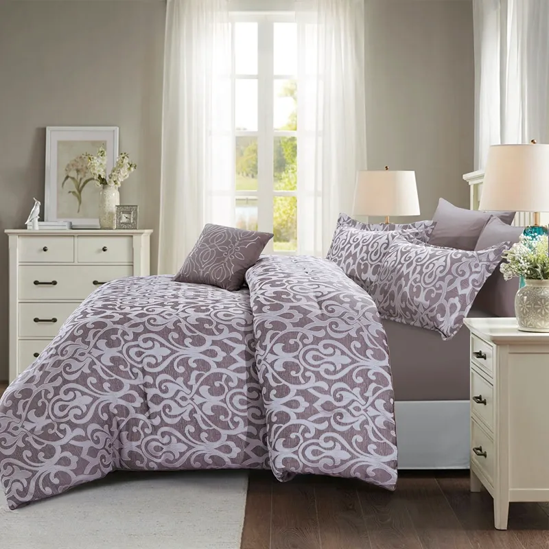Nova Home Maximos Jacquard Comforter Set - King & Super King - 7 Pcs - Purple product thumbnail 2