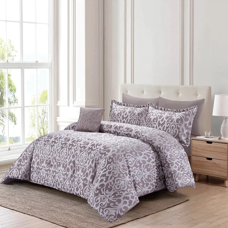 Nova Home Maximos Jacquard Comforter Set - King & Super King - 7 Pcs - Purple product thumbnail 3