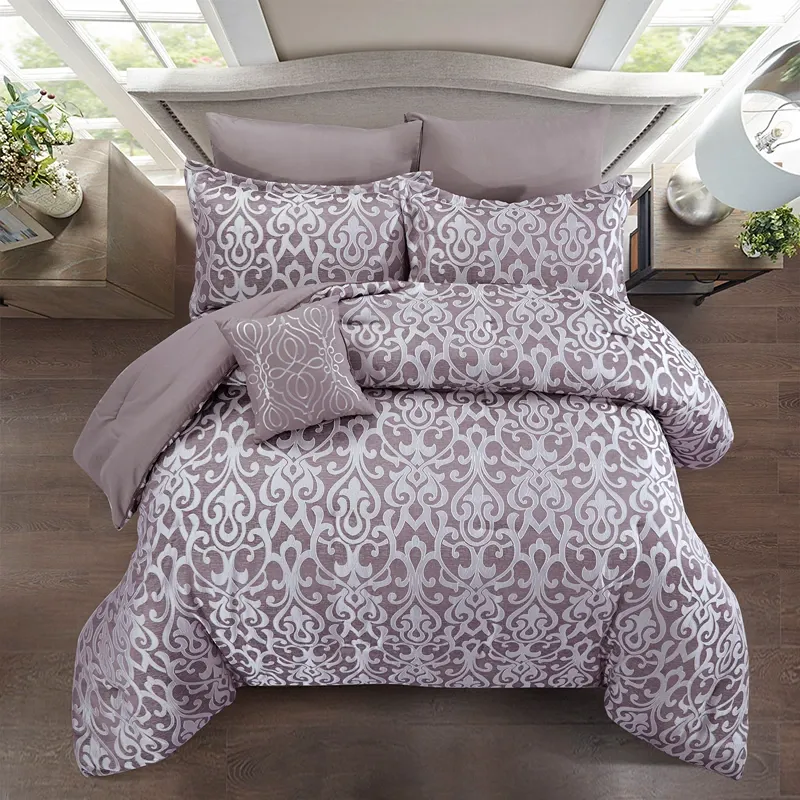 Nova Home Maximos Jacquard Comforter Set - King & Super King - 7 Pcs - Purple product thumbnail 4