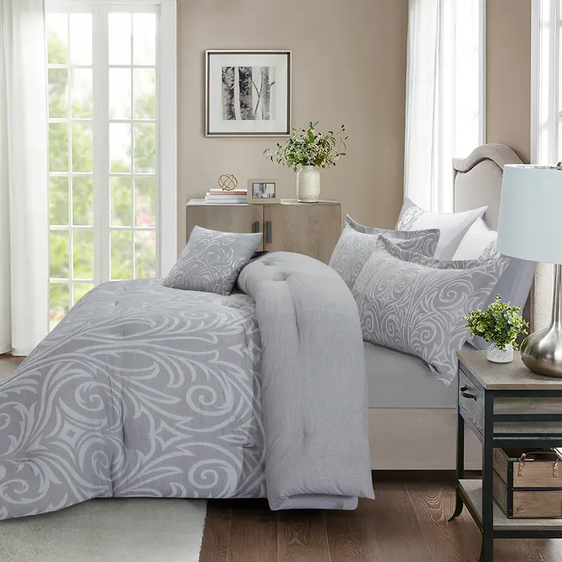Nova Home Clark Jacquard Comforter Set - King & Super King - 7 Pcs - Grey product thumbnail 3