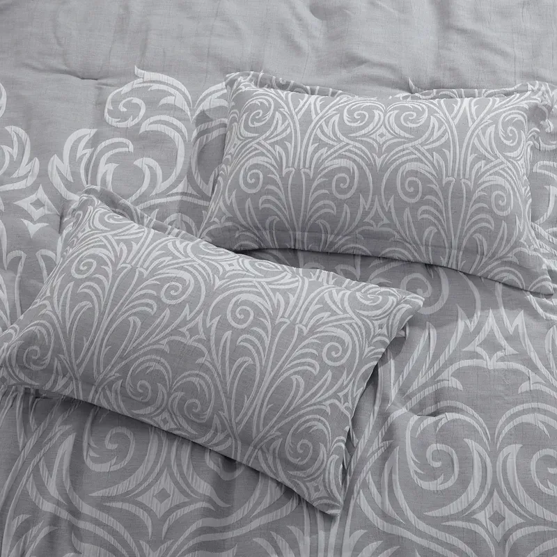 Nova Home Clark Jacquard Comforter Set - King & Super King - 7 Pcs - Grey product thumbnail 5