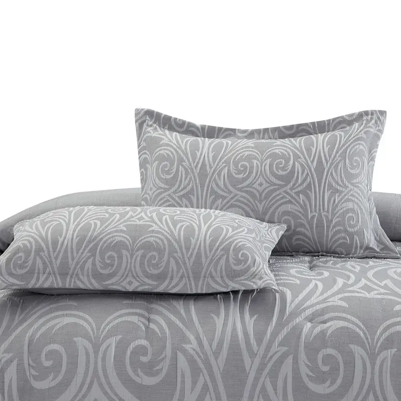 Nova Home Clark Jacquard Comforter Set - King & Super King - 7 Pcs - Grey product thumbnail 8