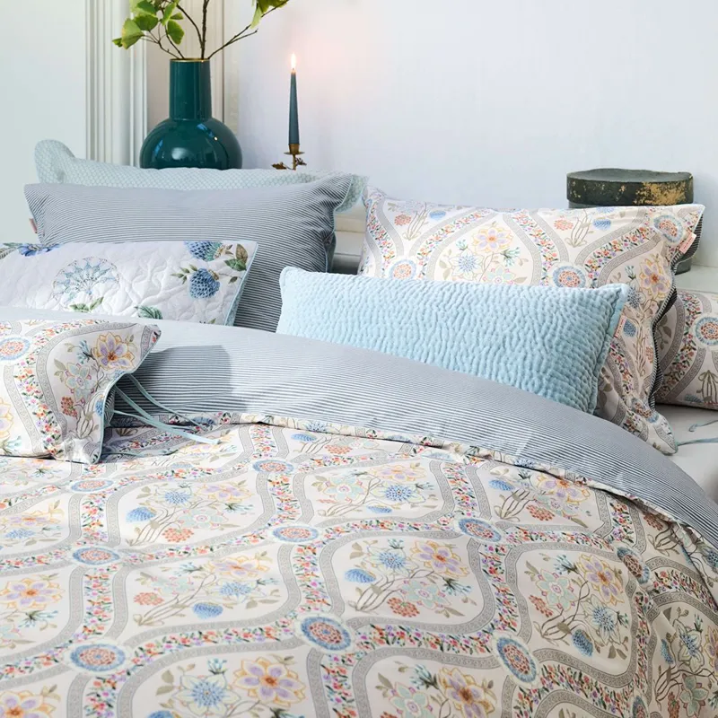 Bedding House Ornamento Ramo Duvet Cover Set - 100% Cotton - 200 Thread - King & Super King - 3 Pcs - White product thumbnail 3