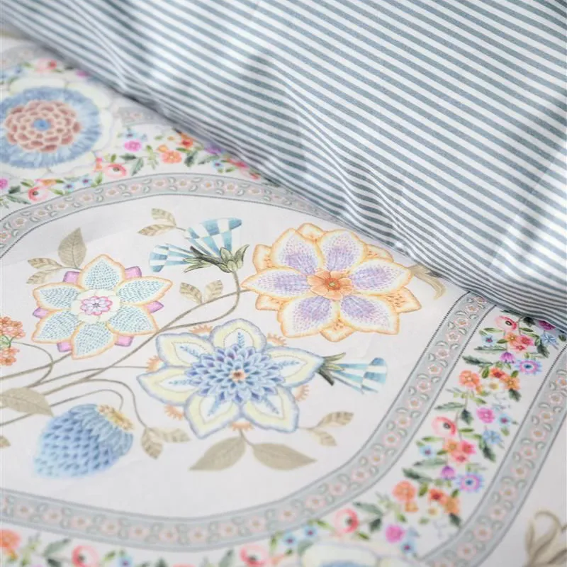 Bedding House Ornamento Ramo Duvet Cover Set - 100% Cotton - 200 Thread - King & Super King - 3 Pcs - White product thumbnail 5