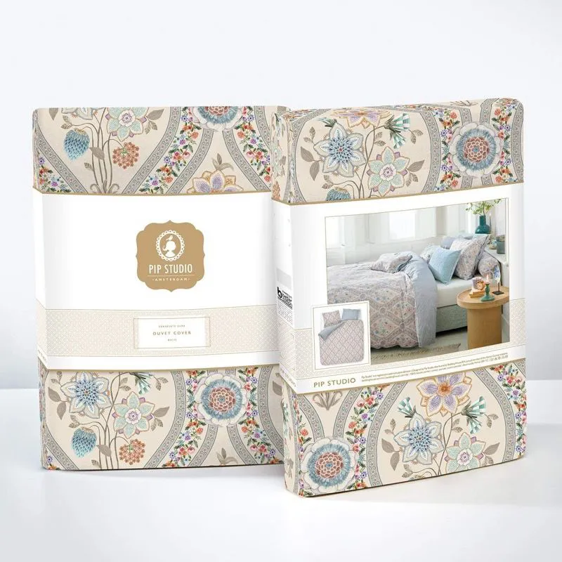 Bedding House Ornamento Ramo Duvet Cover Set - 100% Cotton - 200 Thread - King & Super King - 3 Pcs - White product thumbnail 7