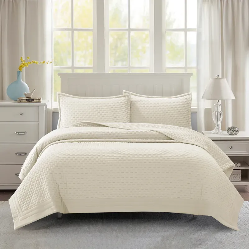 Nova Home Sonic Pre Washed Summer Bed Spread Set - Ivory (Available In Sizes) product thumbnail 2