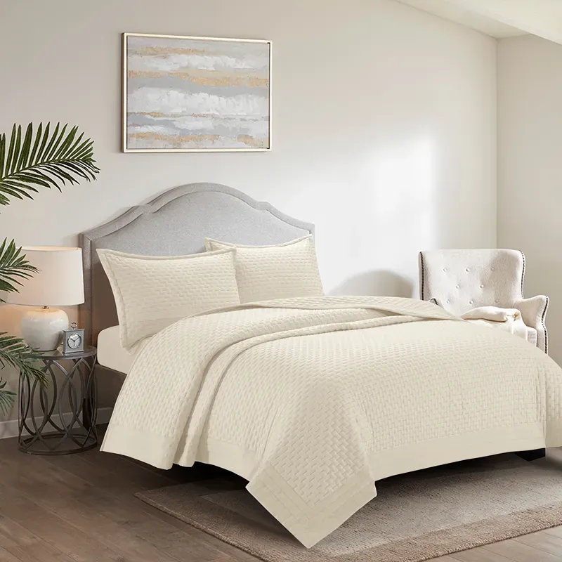 Nova Home Sonic Pre Washed Summer Bed Spread Set - Ivory (Available In Sizes) product thumbnail 4