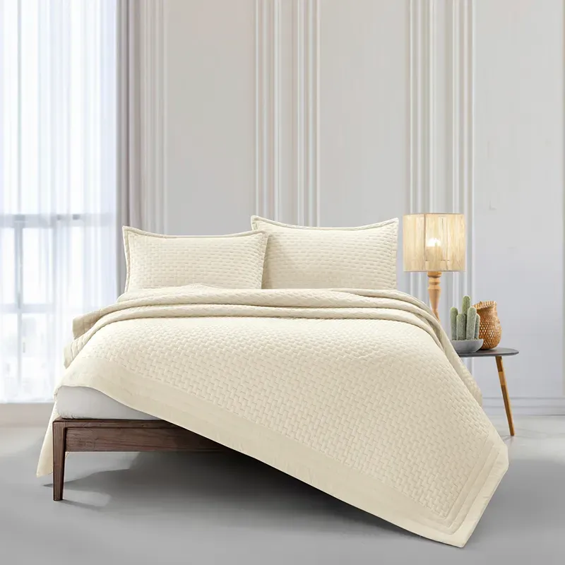 Nova Home Sonic Pre Washed Summer Bed Spread Set - Ivory (Available In Sizes) product thumbnail 4