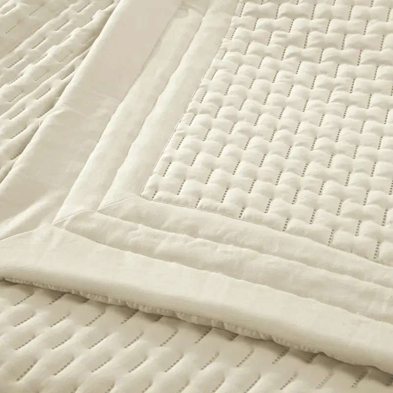 Nova Home Sonic Pre Washed Summer Bed Spread Set - Ivory (Available In Sizes) product thumbnail 5