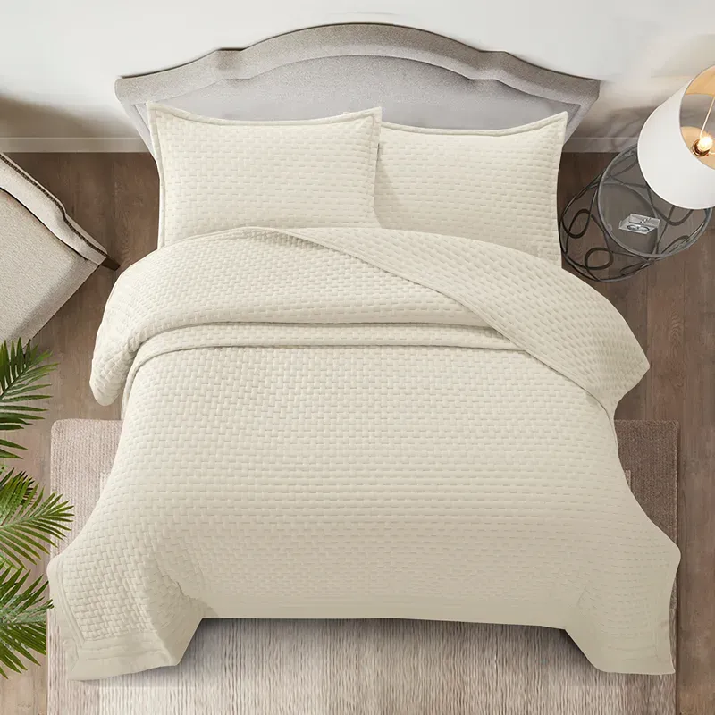 Nova Home Sonic Pre Washed Summer Bed Spread Set - Ivory (Available In Sizes) product thumbnail 8