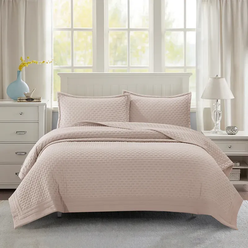 Nova Home Sonic Pre Washed Summer Bed Spread Set - Taupe (Available In Sizes) product thumbnail 2