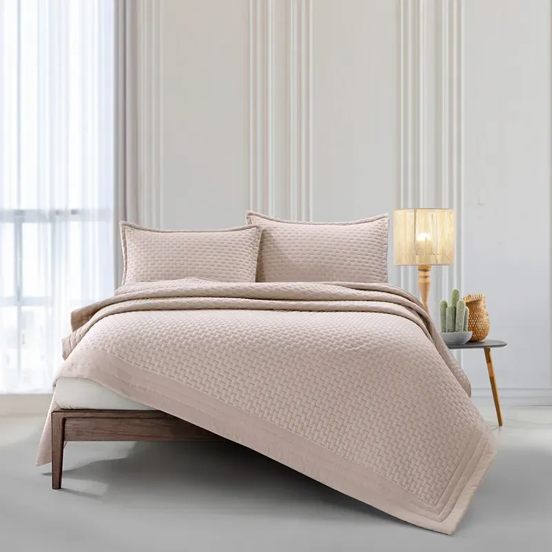 Nova Home Sonic Pre Washed Summer Bed Spread Set - Taupe (Available In Sizes) product thumbnail 4