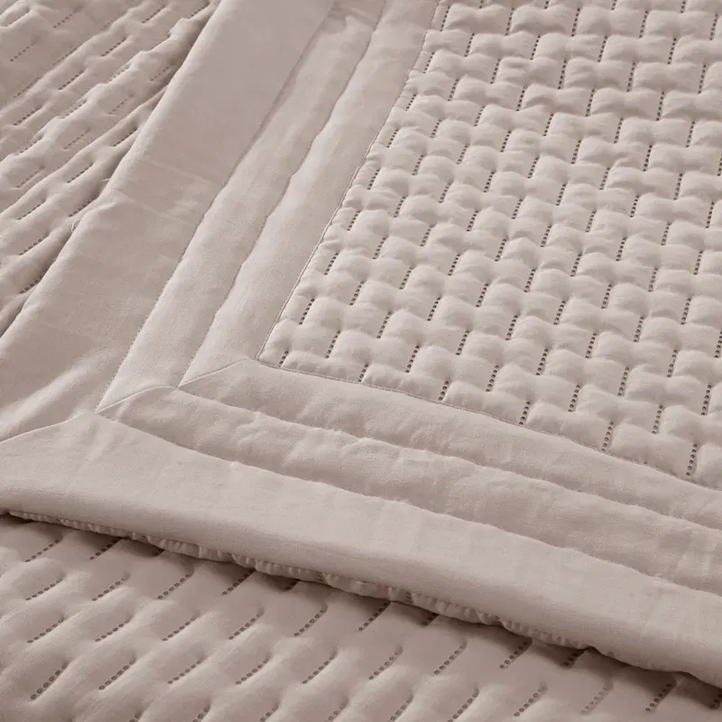 Nova Home Sonic Pre Washed Summer Bed Spread Set - Taupe (Available In Sizes) product thumbnail 5