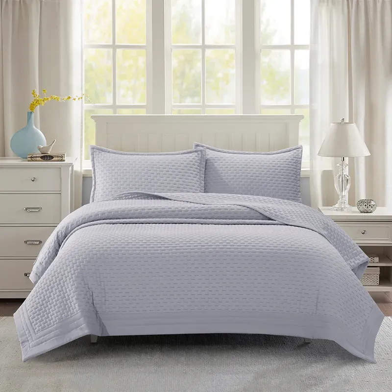 Nova Home Sonic Pre Washed Summer Bed Spread Set - Grey (Available In Sizes) product thumbnail 2