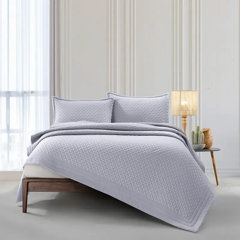 Nova Home Sonic Pre Washed Summer Bed Spread Set - Grey (Available In Sizes) product thumbnail 7