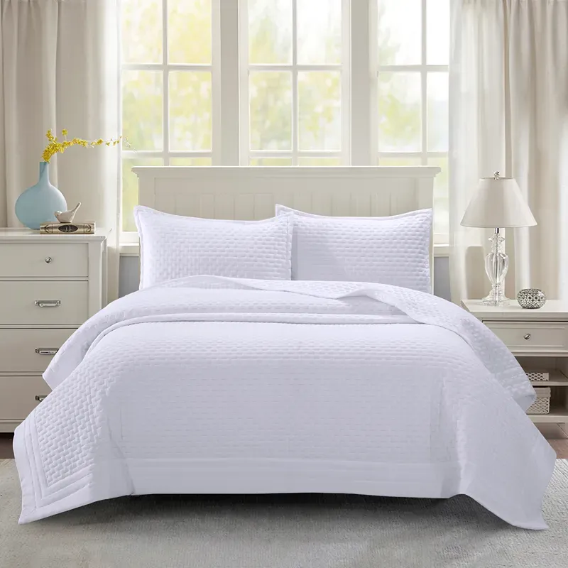 Nova Home Sonic Pre Washed Summer Bed Spread Set - White (Available In Sizes) product thumbnail 2