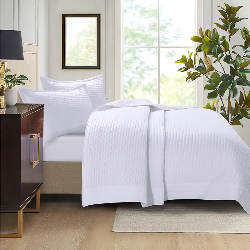 Nova Home Sonic Pre Washed Summer Bed Spread Set - White (Available In Sizes) product thumbnail 3
