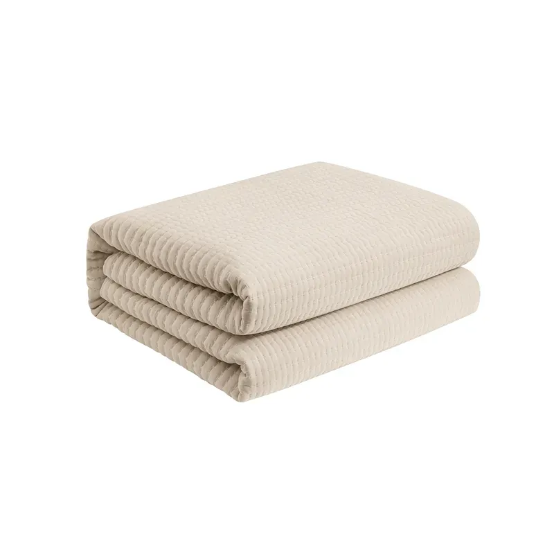 Nova Home Aurelia Pre Washed Summer Bed Spread Set - Beige (Available In Sizes) product thumbnail 4