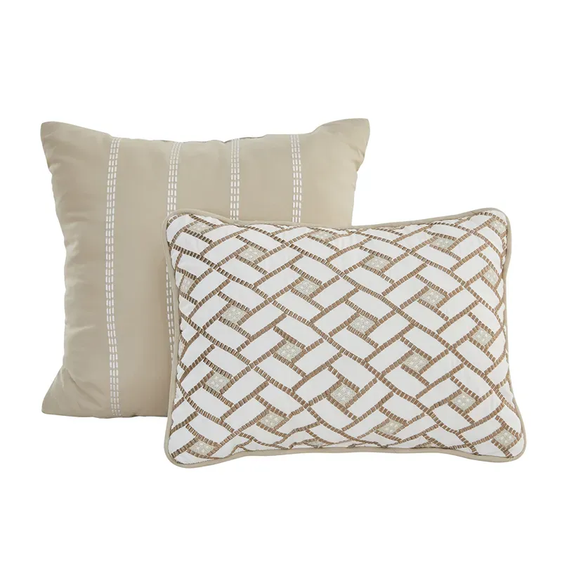 Nova Home Galileo Jacquard Comforter Set - King & Super King - 8 Pcs - Beige product thumbnail 7