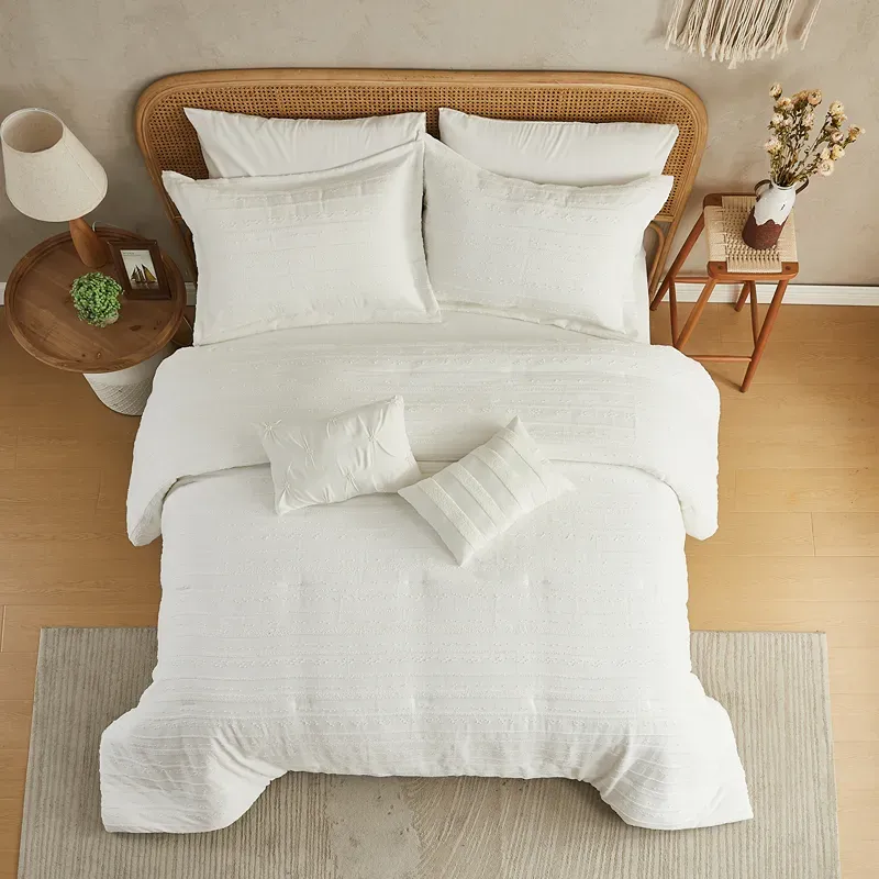 Nova Home Liz Tufted Jacquard Comforter Set - White (Available In Sizes) product thumbnail 3