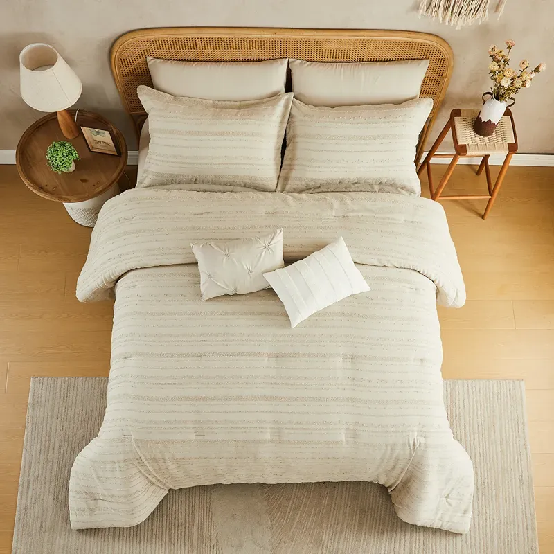 Nova Home Liz Tufted Jacquard Comforter Set - Sand (Available In Sizes) product thumbnail 3