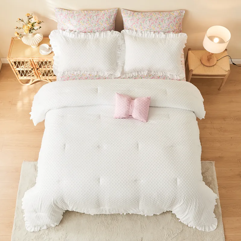 Nova Home Mary Clipped Jacquard Comforter Set - White (Available In Sizes) product thumbnail 5