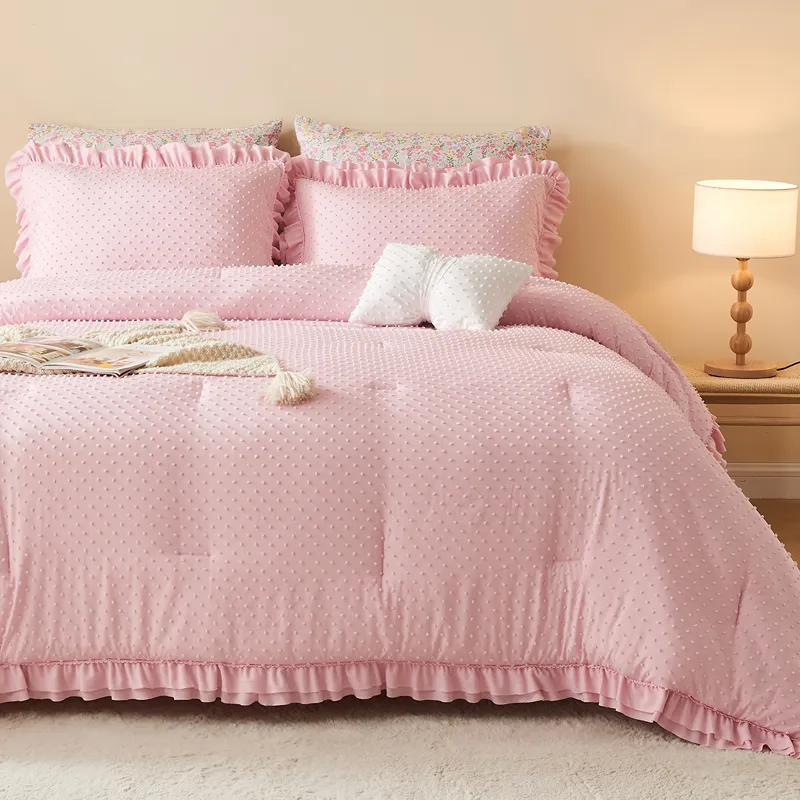 Nova Home Mary Clipped Jacquard Comforter Set - Pink (Available In Sizes) product thumbnail 2