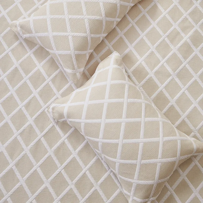 Nova Home Valook Poly Cotton Jaquard Reversible Bed Spread Set - Beige (Available In Sizes) product thumbnail 7