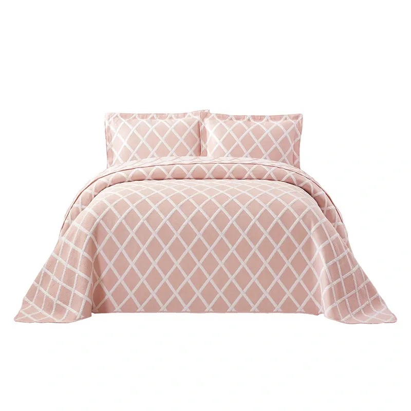Nova Home Valook Poly Cotton Jaquard Reversible Bed Spread Set - Pink (Available In Sizes) product thumbnail 10