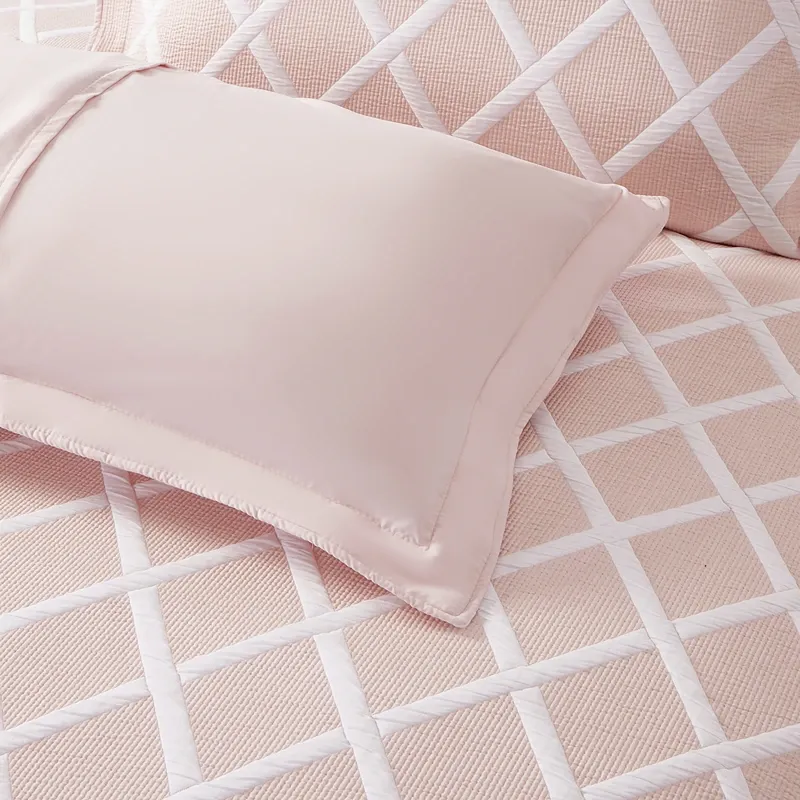Nova Home Valook Poly Cotton Jaquard Reversible Bed Spread Set - Pink (Available In Sizes) product thumbnail 9