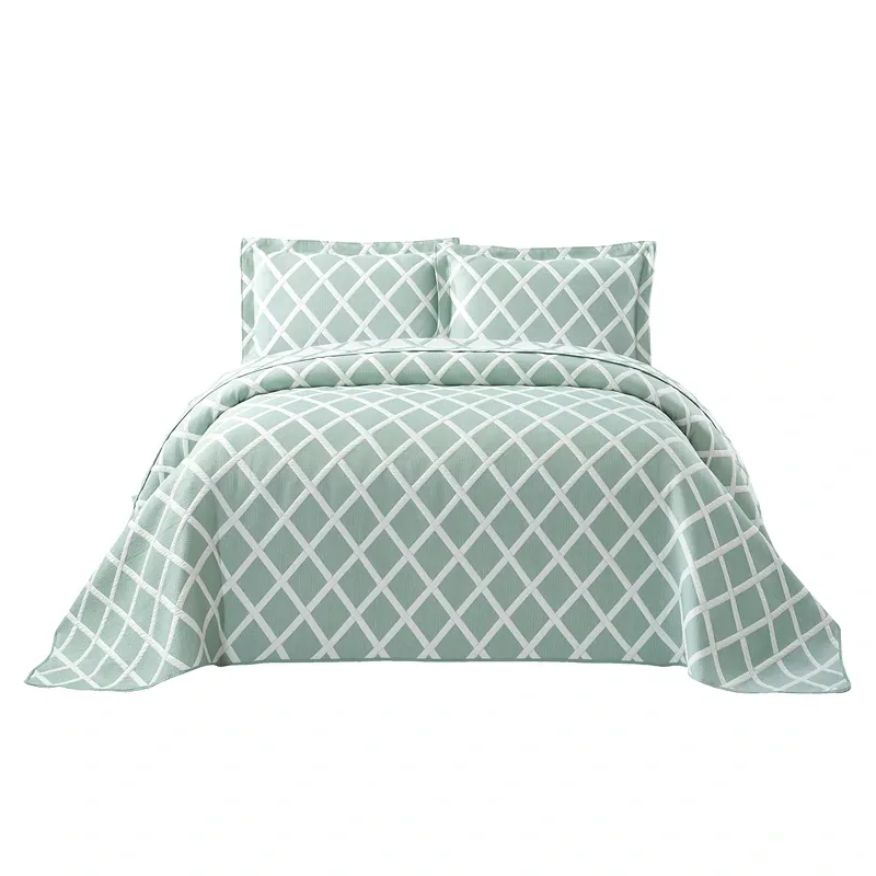 Nova Home Valook Poly Cotton Jaquard Reversible Bed Spread Set - Jade (Available In Sizes) product thumbnail 10