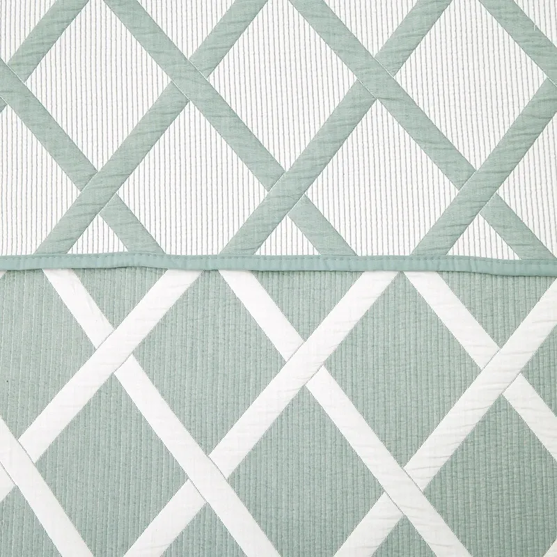 Nova Home Valook Poly Cotton Jaquard Reversible Bed Spread Set - Jade (Available In Sizes) product thumbnail 6