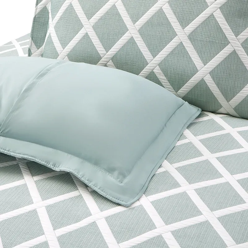 Nova Home Valook Poly Cotton Jaquard Reversible Bed Spread Set - Jade (Available In Sizes) product thumbnail 9