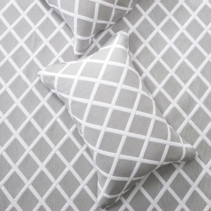 Nova Home Valook Poly Cotton Jaquard Reversible Bed Spread Set - Grey (Available In Sizes) product thumbnail 9