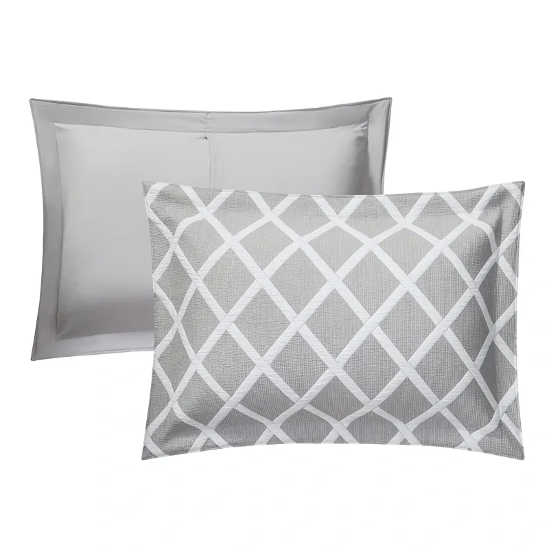 Nova Home Valook Poly Cotton Jaquard Reversible Bed Spread Set - Grey (Available In Sizes) product thumbnail 10