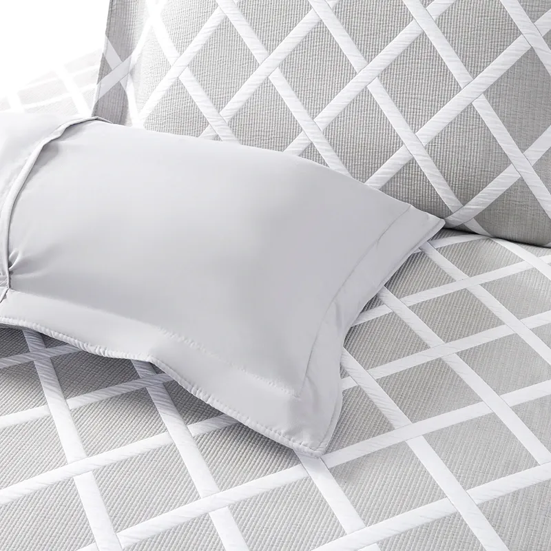Nova Home Valook Poly Cotton Jaquard Reversible Bed Spread Set - Grey (Available In Sizes) product thumbnail 11
