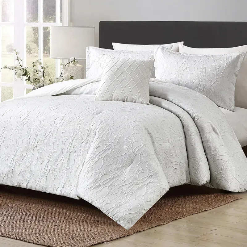 Nova Home Bibisara Jacquard Comforter Set - King & Super King - 7 Pcs - Ivory product thumbnail 2