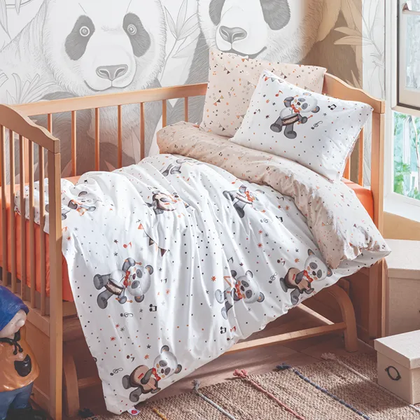 Nova Home "Musico" Baby Duvet Cover Set - 100% Cotton - 4 Pcs - Orange product thumbnail 4